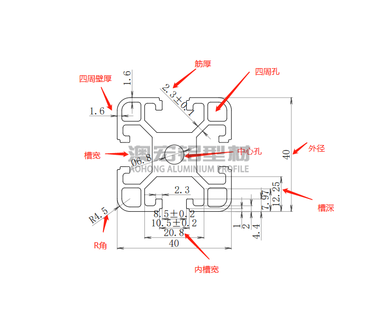 工業(yè)鋁型材CAD參數(shù)